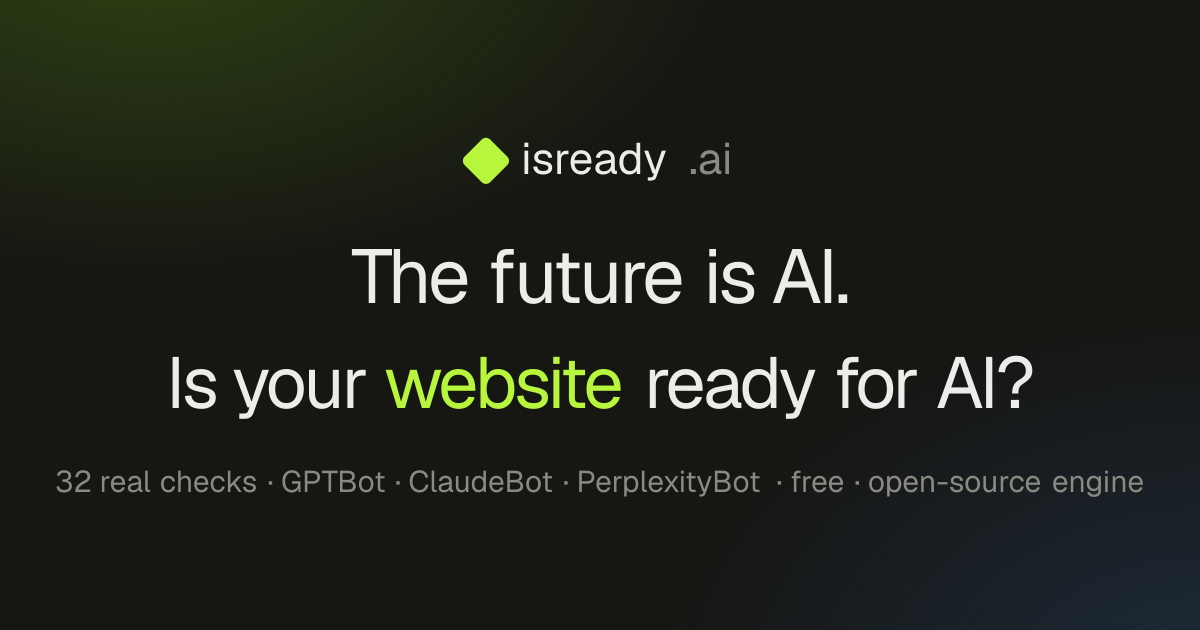 Live Open Graph card from isready.ai