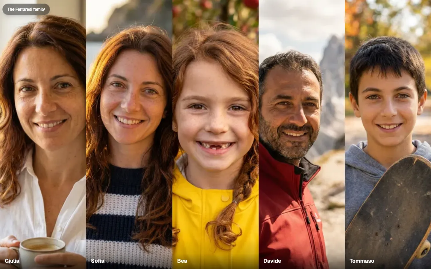 The home of an Open Bio Page example, a screen of portraits